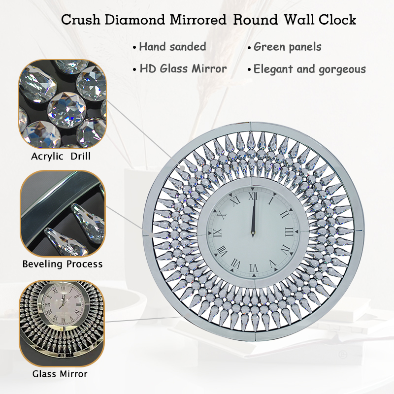 mirrored wall clock mirrored wall clock