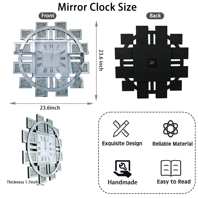 oversized mirror wall clock oversized mirror wall clock