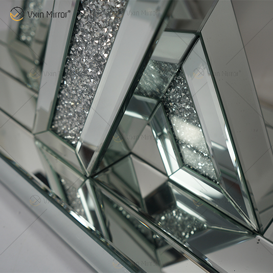 Vxin Mirror Hot Sell Silver Crystal W Design Console Table with Mirror Hallway in Living Room Furniture