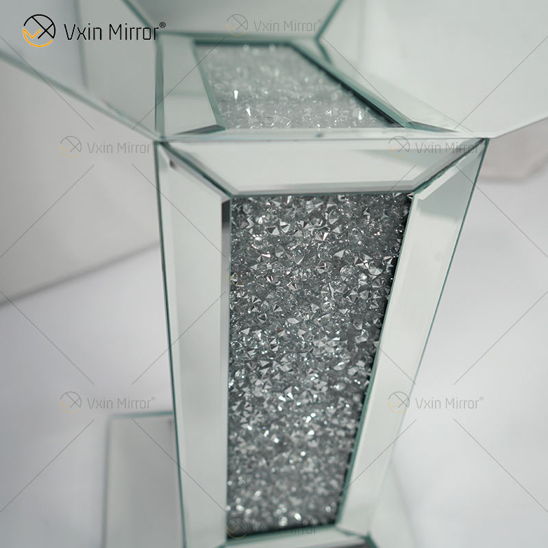 side table mirrored side table mirrored