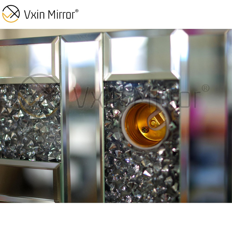 Venetian Dressing Styles VXin WXDL-103 Sparkle Hollywood Mirror Dressing Table Set with 3 Colors Bulbs