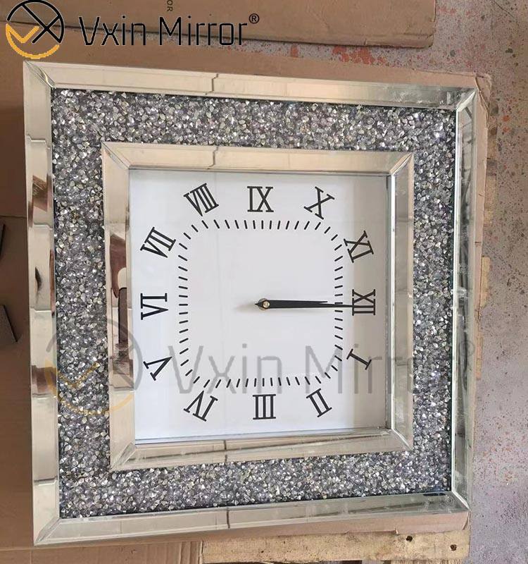 Silver Mirror Wall Clocks Silver Mirror Wall Clocks