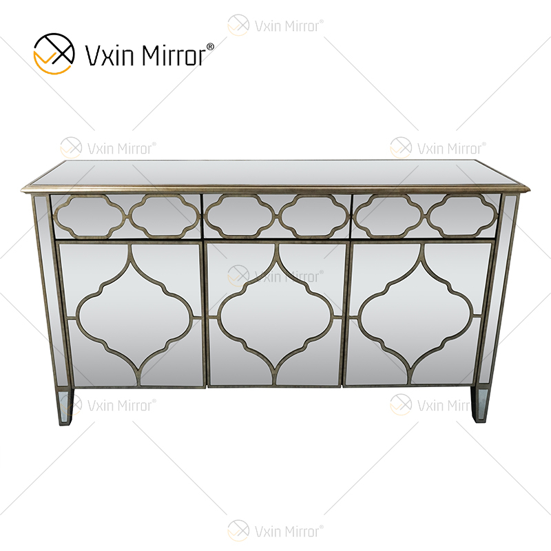 Unique Sideboard WXF-667 Luxury Mirored Cupboard Cabinet With 3 Drawers 3 Doors