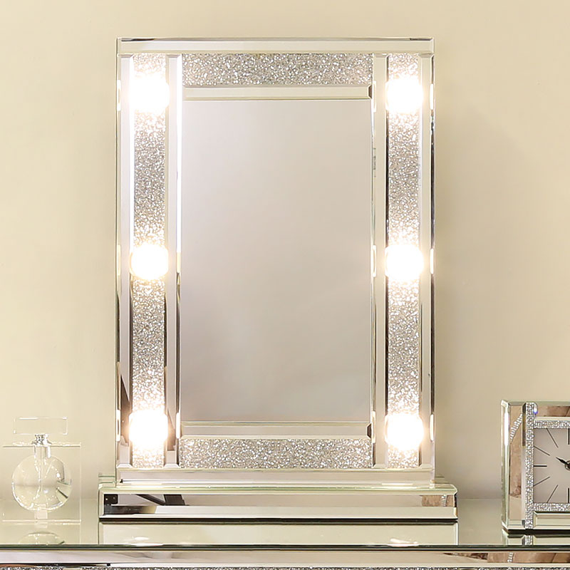 Venetian Dressing Styles VXin WXDL-103 Sparkle Hollywood Mirror Dressing Table Set with 3 Colors Bulbs