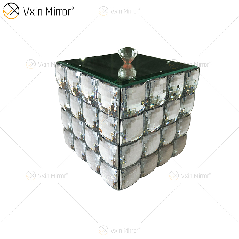 Factory Supply Sets Furniture WXML-004 Two Colors Silver Brown Mirrored Tray with Jewelry Box Wall Decor
