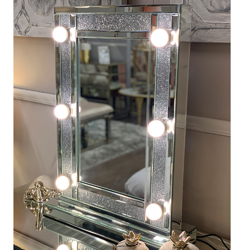 Venetian Dressing Styles VXin WXDL-103 Sparkle Hollywood Mirror Dressing Table Set with 3 Colors Bulbs