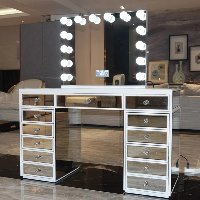 White Mirror Vanity Set 13 Draws