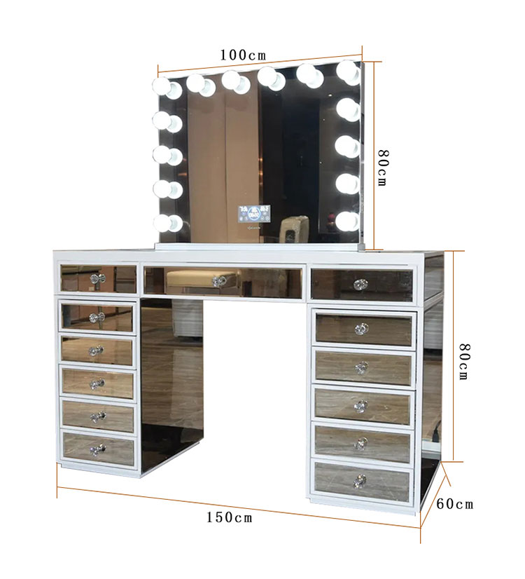 mirror and vanity set