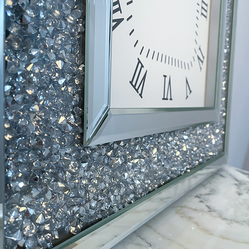 large round mirror clock