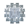 Wholesale WXMC-082 Mirrored Clock Crushed Diamond Silver Wall Decor Elegant Luxury Round Mirror Clock