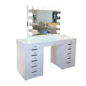 The White Dresser Contains 13 Drawers