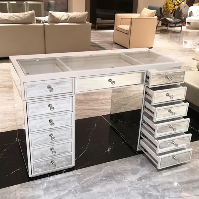 White Mirror Vanity Set 13 Draws