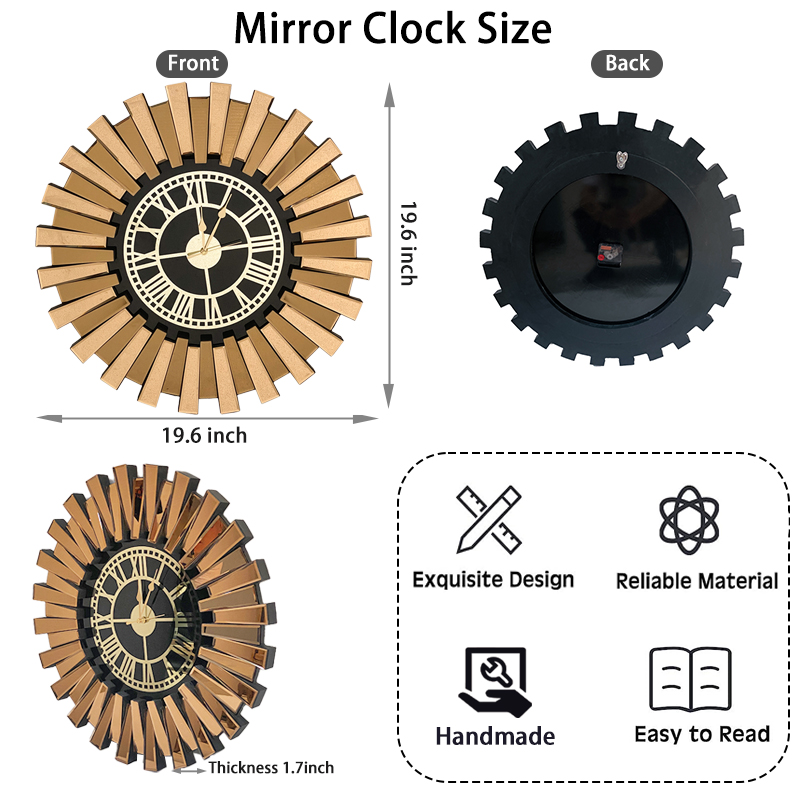 antique mirror wall clock
