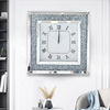 Mirrored Clock WXMC-011 Silver Decorative Clock With Crushed Diamond