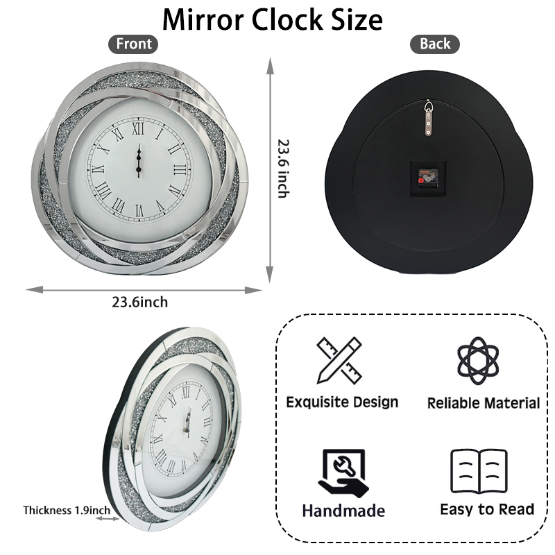 clock with mirror