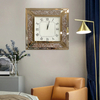 Anti-Droping Package WXC-001 Modern Silver Crushed Diamond Wall Mirrored Clock