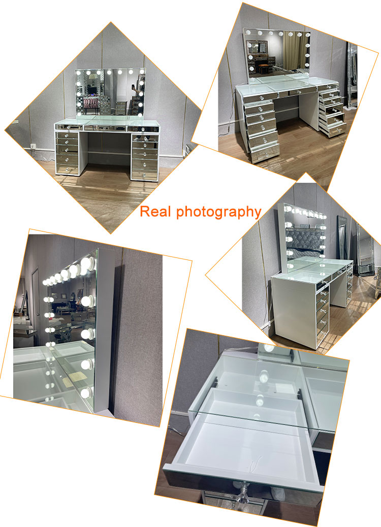 vanity set with lighted mirror
