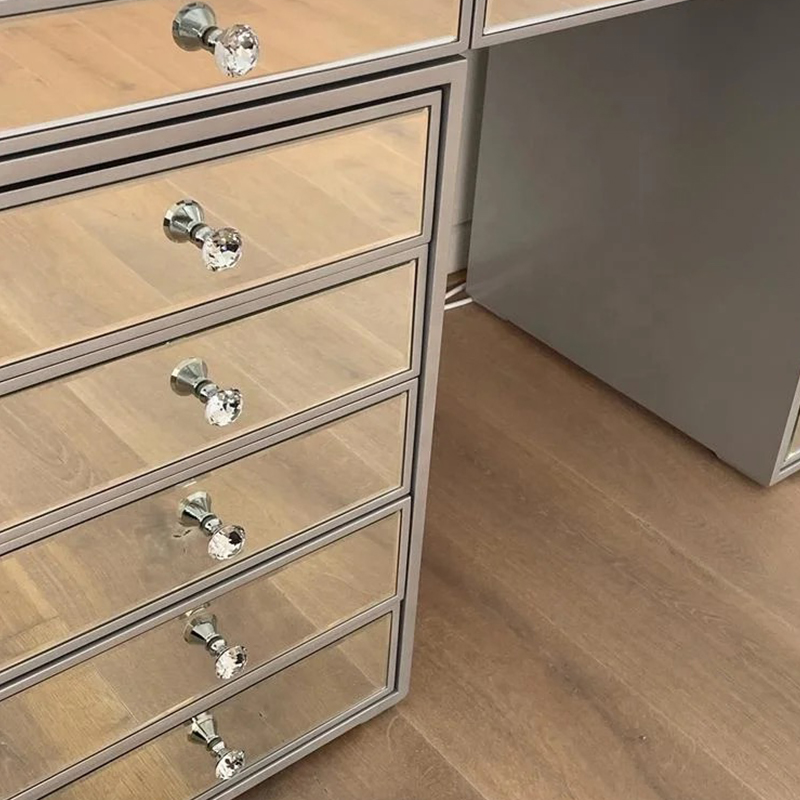 Mirror Vanity Set Silver 13 Draw