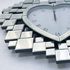 Anti-Droping Package WXMC-18 Modern Silver Decorative Heart-shaped Mirrored Clock