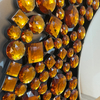 Golden Luxury Wall Decoration Silver Crystal Glass Wall Round Hanging Mirror