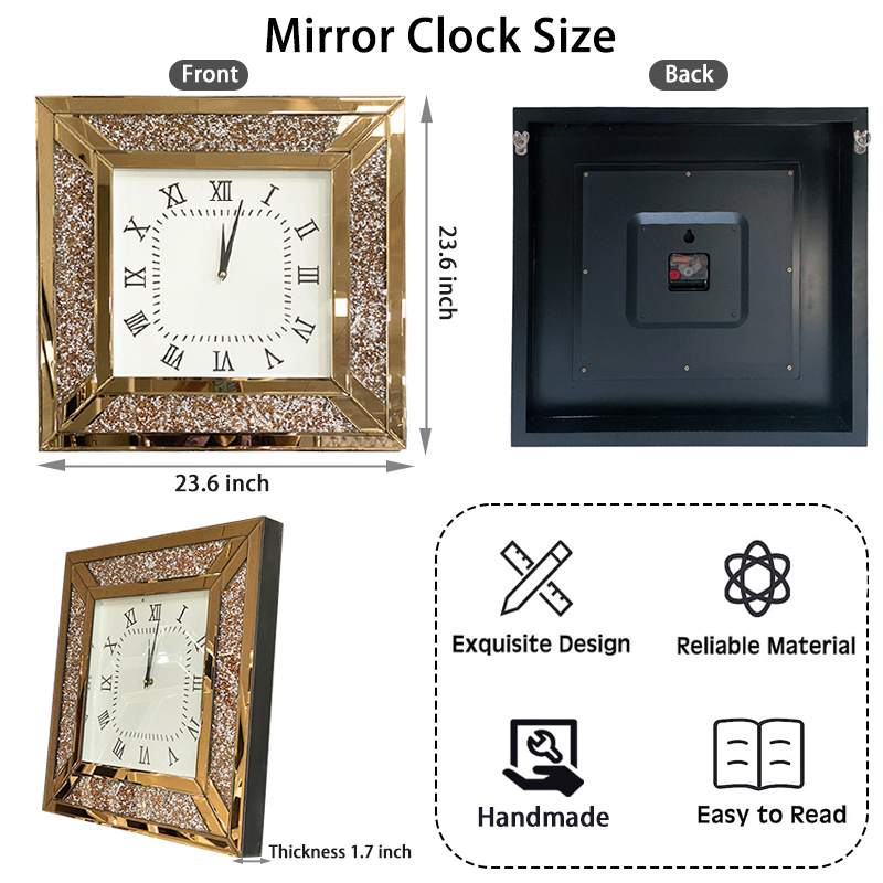 mirrored wall clock