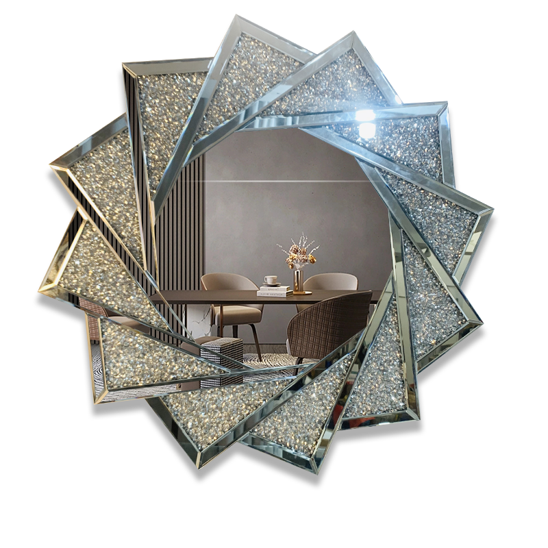Hot Sale WXM-1779 Modern Design 3d Mirror Wall Stickers Home Decor Silver Wall Mirrors