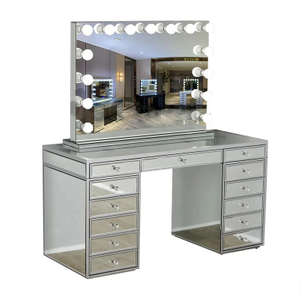 Mirror Vanity Set Silver 13 Draw