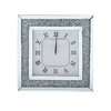 Mirrored Clock WXMC-011 Silver Decorative Clock With Crushed Diamond