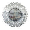 Mirrored Clock WXMC-085 Silver Wall Decor Elegant Crystal Round Clock