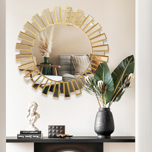 Glass Frame Venetian Round Mirror Wall WXM-2484 Home Decoration Interior Wall Sticker for Bathroom
