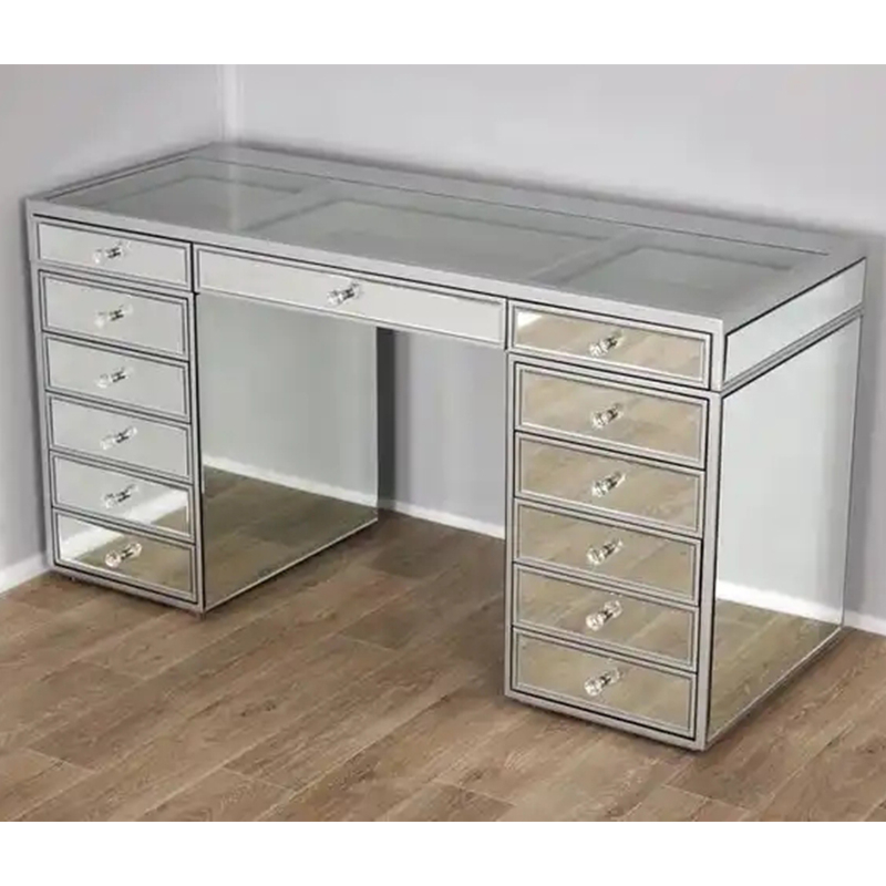 Mirror Vanity Set Silver 13 Draw
