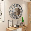 Hot Sale WXMC-04 Modern Wall Decorative Elegant Roman Numeral Design Silver And Gold Wall Mirror Clock
