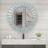 High Quality WXM-1138 Wall Decoration Diamond Shade Silver 3D Glass Wall Hanging Mirror