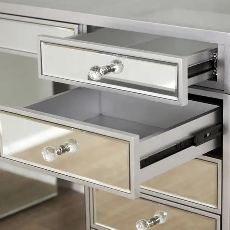 Mirror Vanity Set Silver 13 Draw