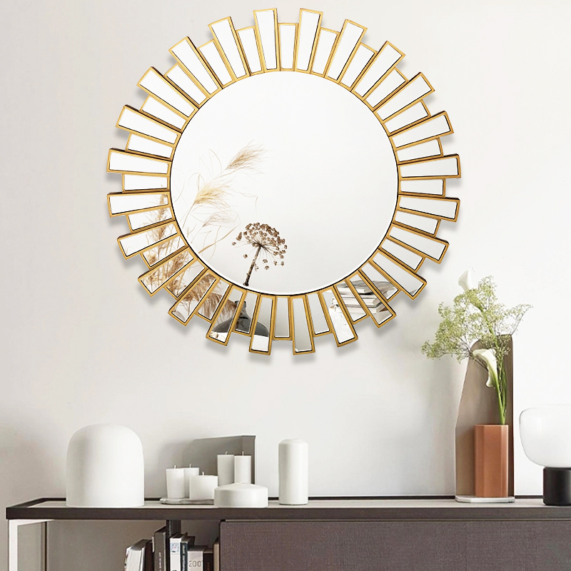 Glass Frame Venetian Round Mirror Wall WXM-2484 Home Decoration Interior Wall Sticker for Bathroom
