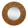 Golden Luxury Wall Decoration Silver Crystal Glass Wall Round Hanging Mirror