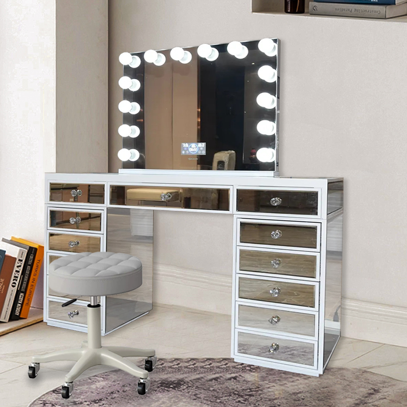 White Mirror Vanity Set 13 Draws