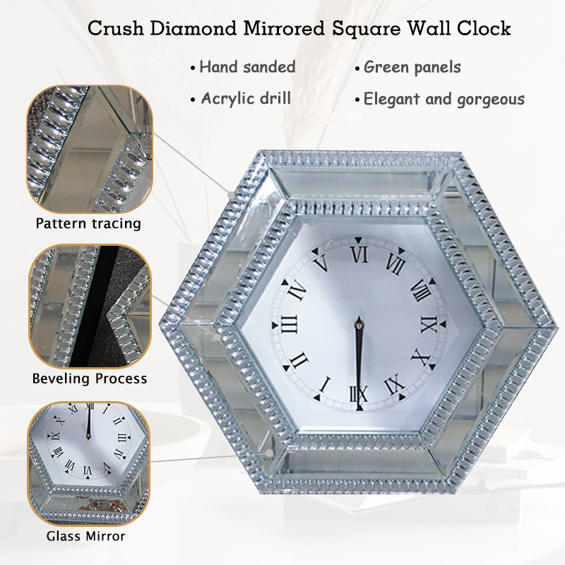 large round mirror clock