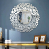 Mirrored Clock WXMC-085 Silver Wall Decor Elegant Crystal Round Clock