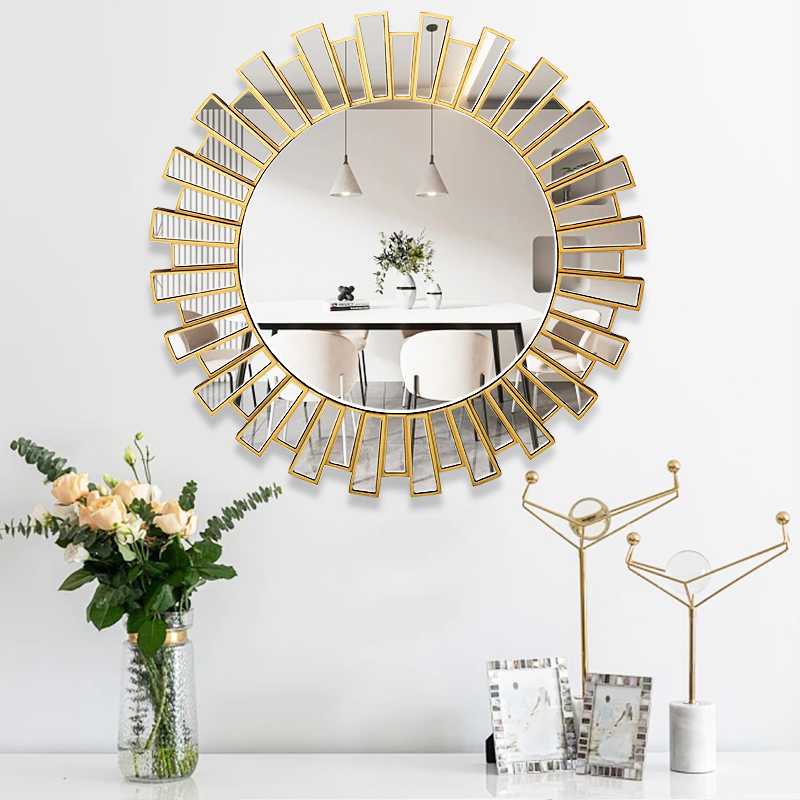 Glass Frame Venetian Round Mirror Wall WXM-2484 Home Decoration Interior Wall Sticker for Bathroom