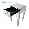 Vanity Modern WXF-046 Silver Furniture Crystal Nightstand With 1 Drawers Mirrored Bedside Table