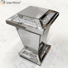Vxin Mirror WXF-725 Modern Rectangle Diamond Mirrored Side Table 3d Mirror End Table for Living Room