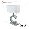 Modern Style WXTL-02 Silver Crushed Crystal Mirrored C Shape Table Lamp For Bedroom Mirror Lamp