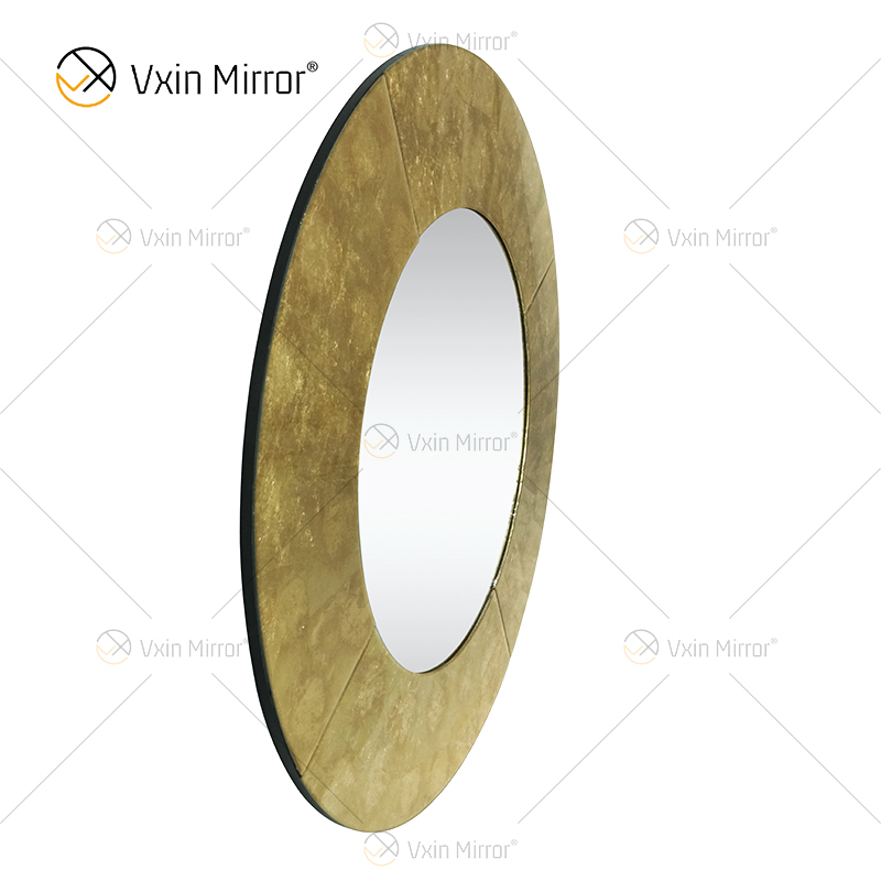 Hotel Supply Spain Design WXM-2497 Round Golden Leaf Luxury Wall Mirror