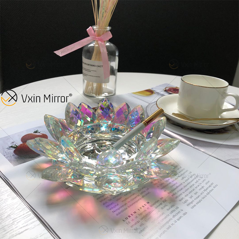 Cigarettes Cigars Lotus Crystal Hotel Design Glass Ashtray Hand Made for Coffe Tables