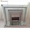 Modern Home Decor Living Room Mirror Fireplace Sparkle Diamond Crush Mirrored Furniture Electric Fireplace WXWF-044