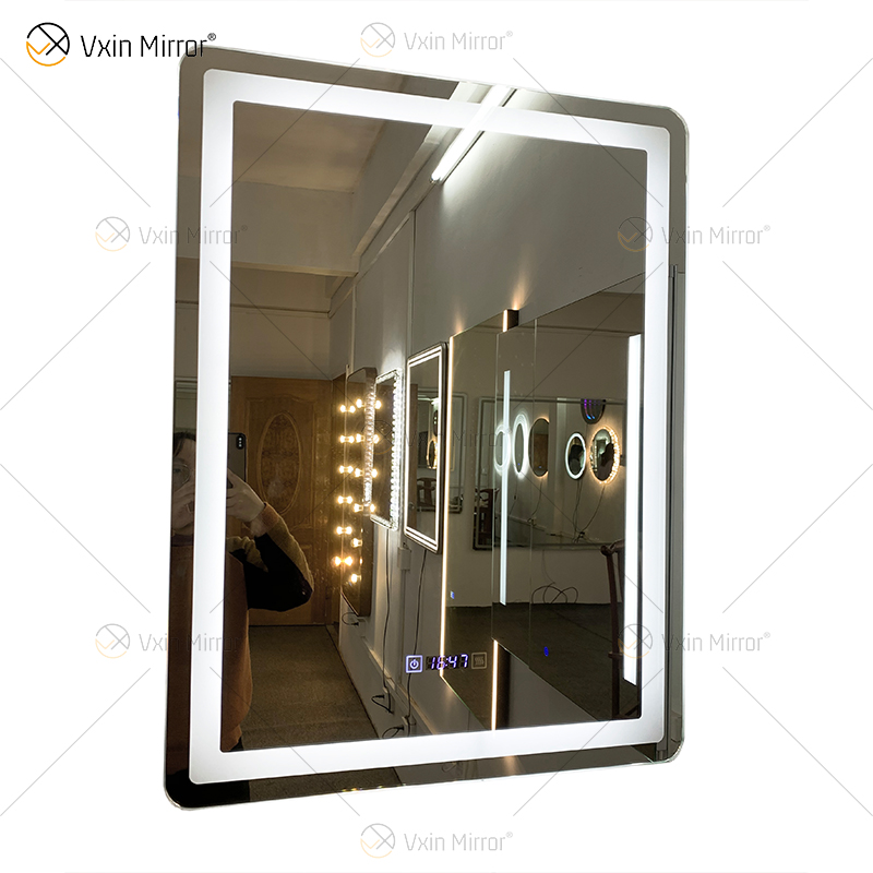 WXDL-111 LED 3 Color Light Touch Screen Defogging 5mm Display Time Temperature Environmental Protection Mirror