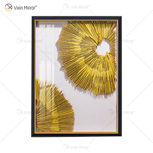 The Newest WXPA-19 Metal Wall Art Decor Home Decoration Pieces Luxury Living Room Framed 3d Abstract for Home Set for Sale