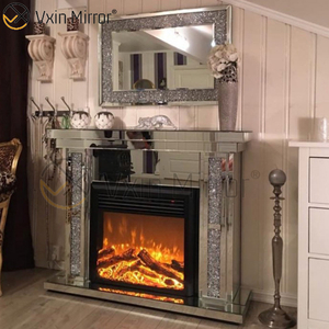Hot Sell 2020 WXWF-043 Crushed Diamond Mirror Fireplace with Hot Wind Insert