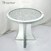 Luxury Hallway Crushed Diamond Crystal Mirror Cabinet Round Silver Mirrored Bedside Table Sofas Coffee Table Furniture WXF-145